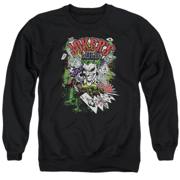 Batman Jokers Wild - Men's Crewneck Sweatshirt Men's Crewneck Sweatshirt Joker