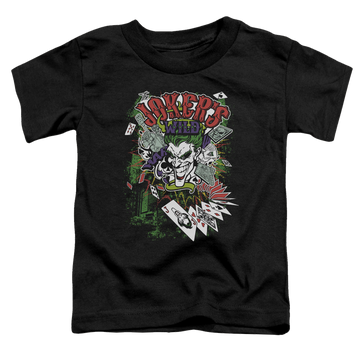 Black toddler t-shirt with Jokers Wild graphic