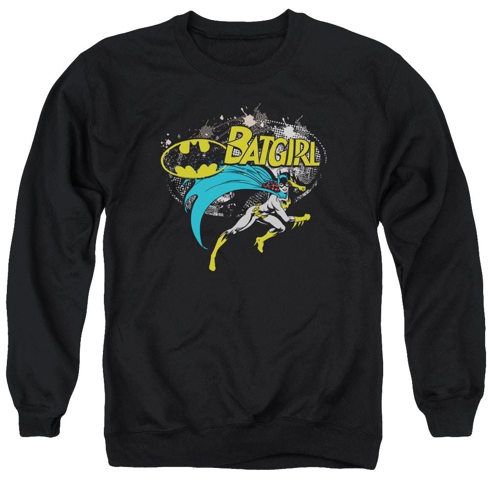 Batman Batgirl Halftone - Men's Crewneck Sweatshirt Men's Crewneck Sweatshirt Batman