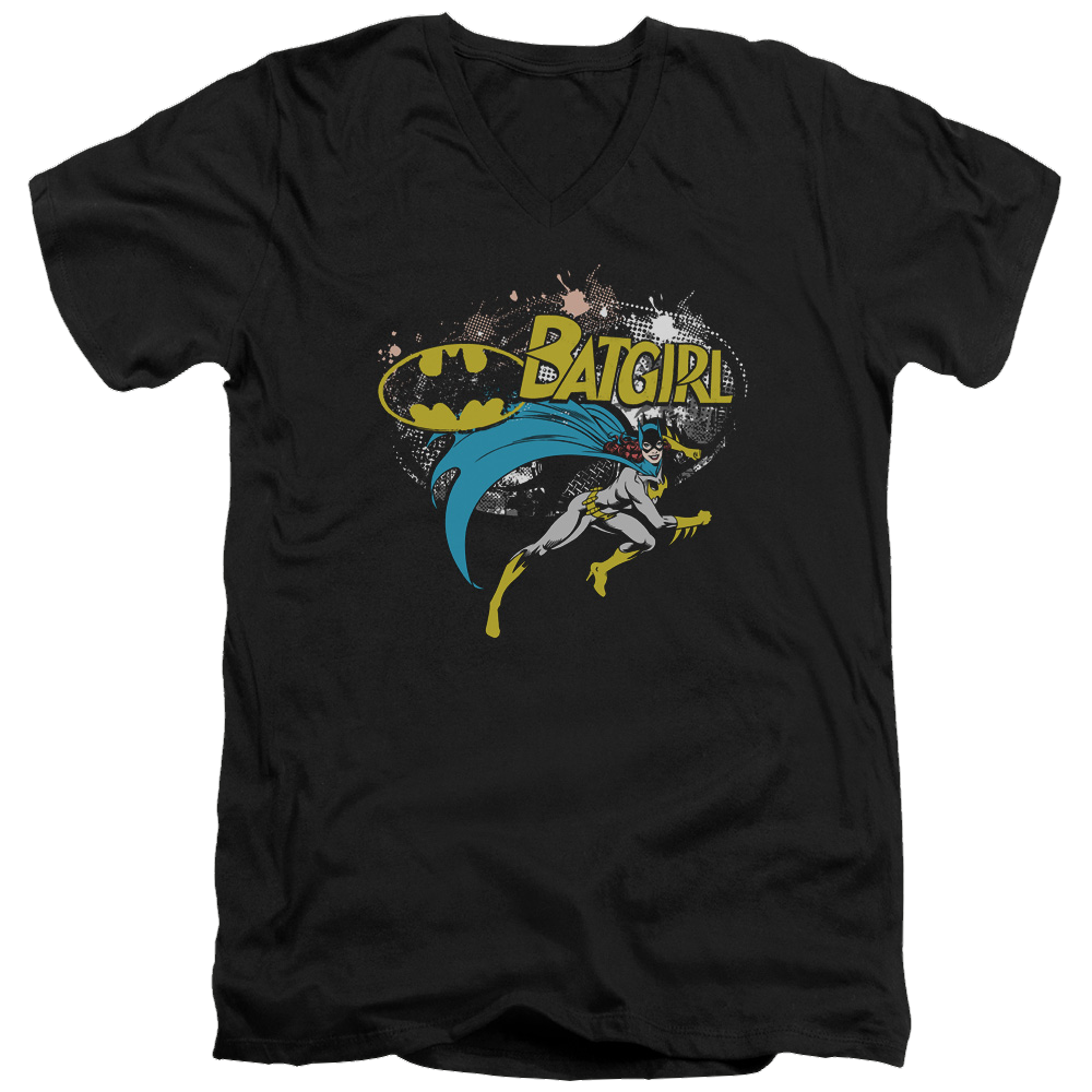 Batman Batgirl Halftone - Men's V-Neck T-Shirt Men's V-Neck T-Shirt Batman