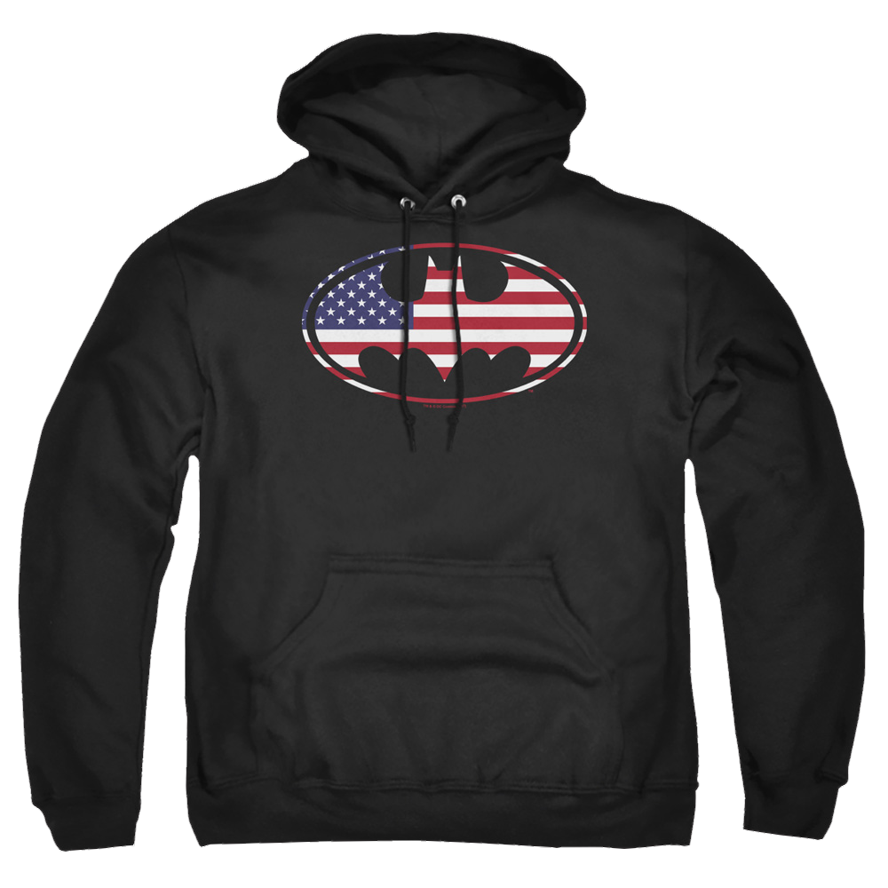 Batman American Flag Oval - Pullover Hoodie Pullover Hoodie Batman
