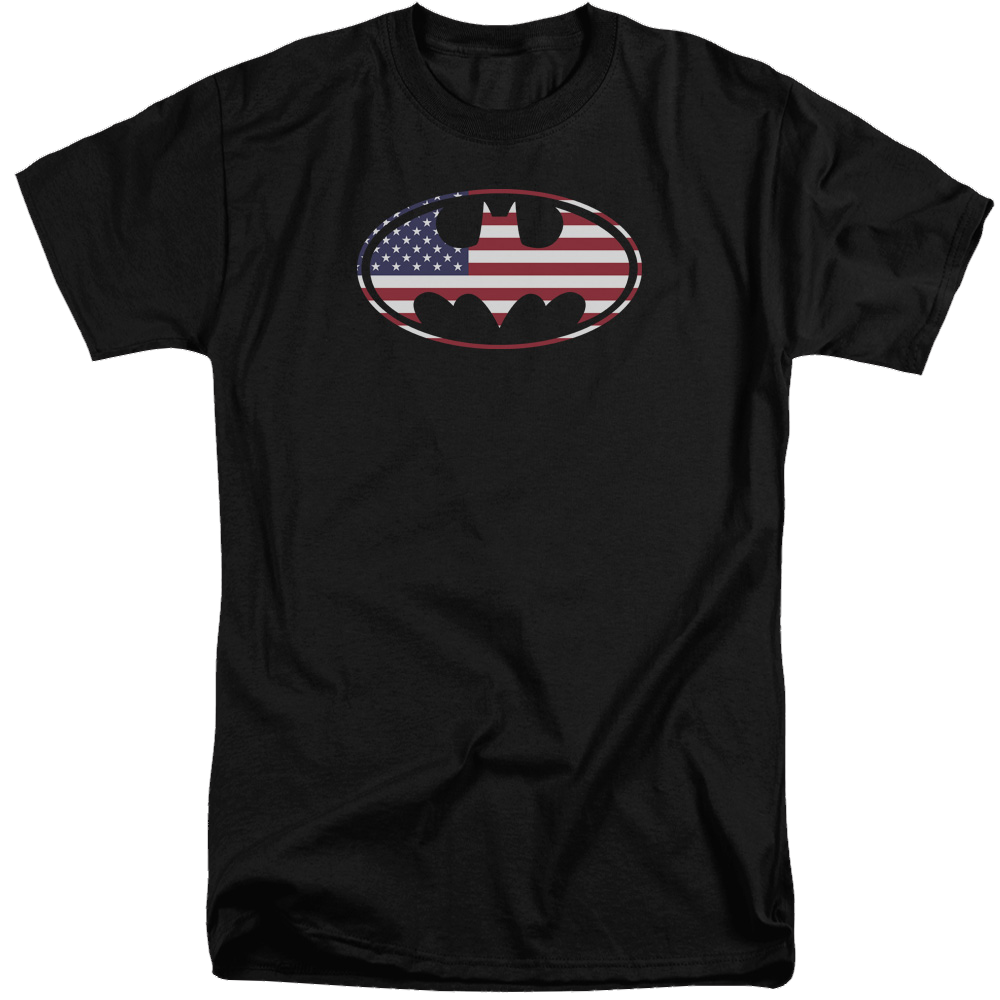 Batman American Flag Oval - Men's Tall Fit T-Shirt Men's Tall Fit T-Shirt Batman