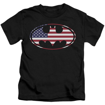 DC Batman American Flag Oval - Kid's T-Shirt Kid's T-Shirt (Ages 4-7) Batman