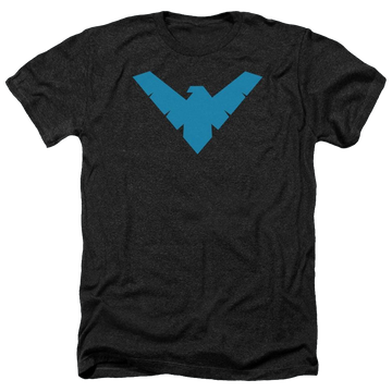 Charcoal men's heather t-shirt with Batman Nightwing Symbol graphic