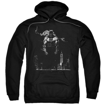 Black pullover hoodie with Batman Dirty City graphic