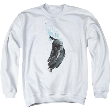 White men's crewneck sweatshirt with Batman Wash graphic