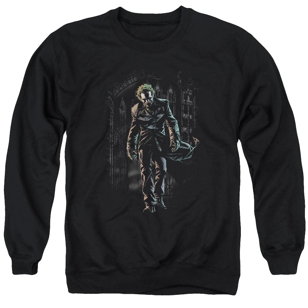 Batman Joker Leaves Arkham - Men's Crewneck Sweatshirt Men's Crewneck Sweatshirt Joker