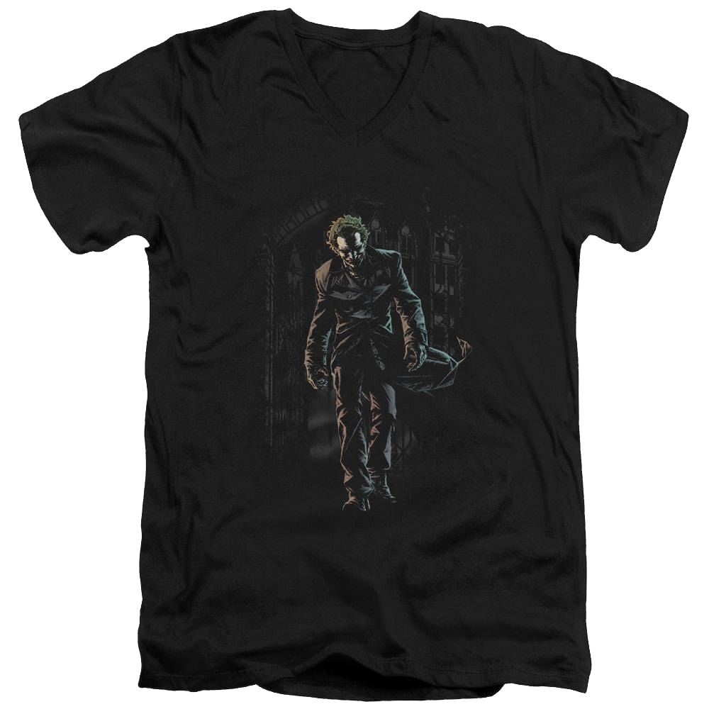 Batman Joker Leaves Arkham - Men's V-Neck T-Shirt Men's V-Neck T-Shirt Joker