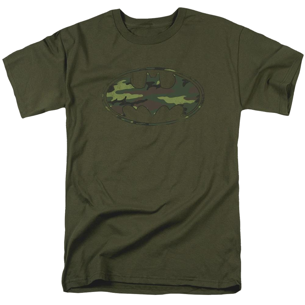 Dc Batman Distressed Camo Shield - Men's Regular Fit T-Shirt Men's Regular Fit T-Shirt Batman