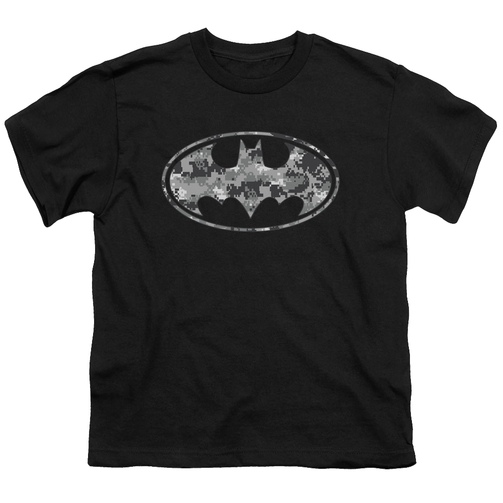 DC Batman Urban Camo Shield - Youth T-Shirt Youth T-Shirt (Ages 8-12) Batman