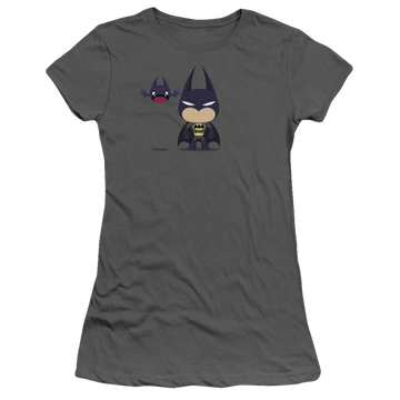Charcoal juniors t-shirt with Cute Batman graphic