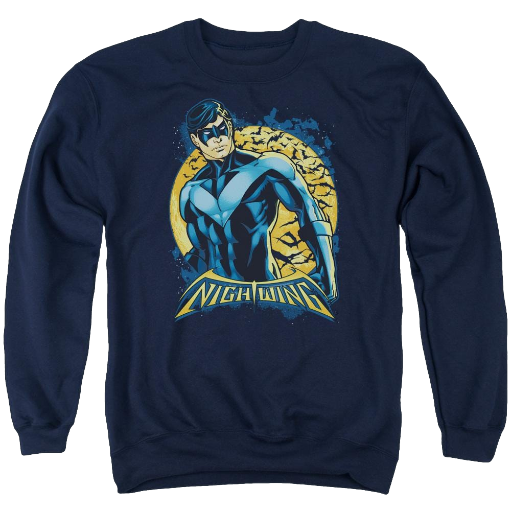 Batman Nightwing Moon - Men's Crewneck Sweatshirt Men's Crewneck Sweatshirt Nightwing