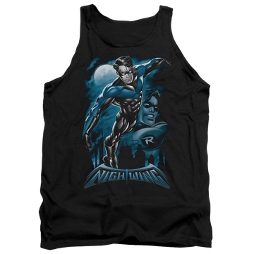 Black men's tank with Nightwing Batman All Grown Up graphic