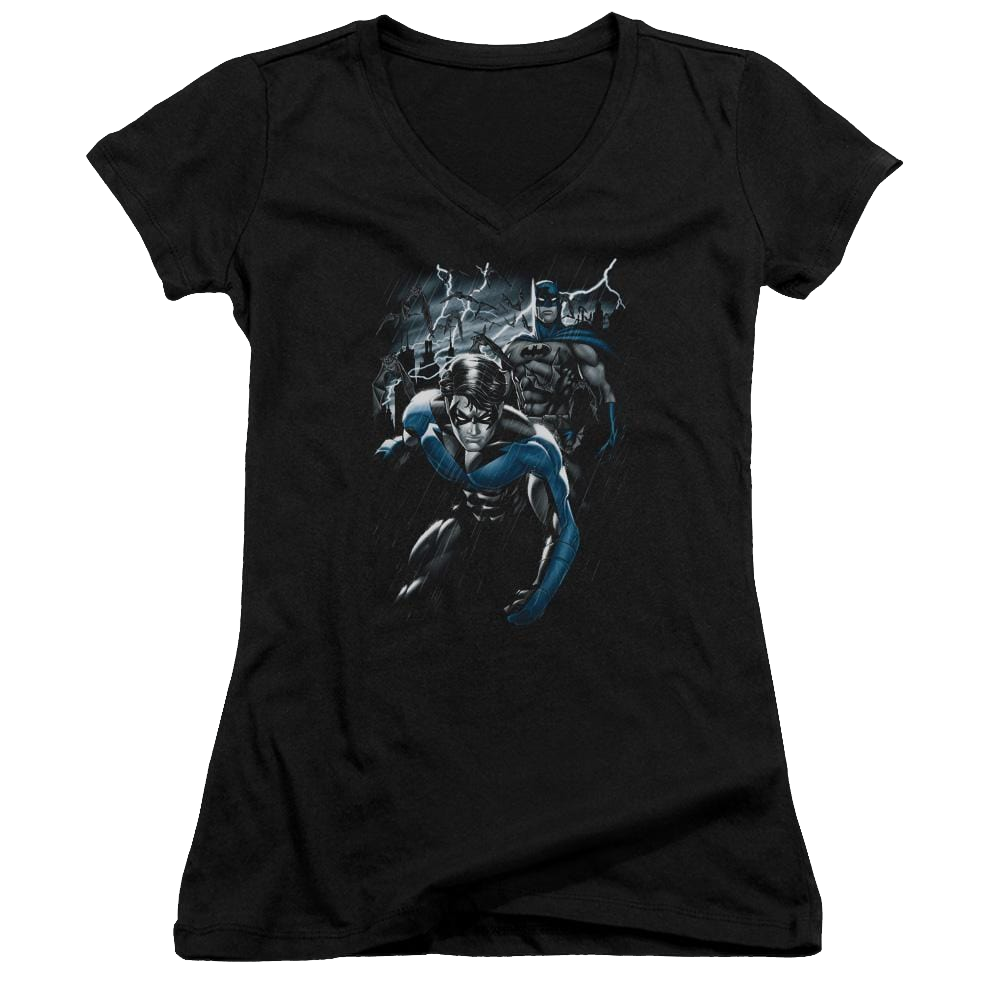 Batman Dynamic Duo - Juniors V-Neck T-Shirt Juniors V-Neck T-Shirt Nightwing