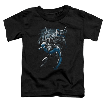 Black toddler t-shirt with Nightwing Dynamic Duo graphic