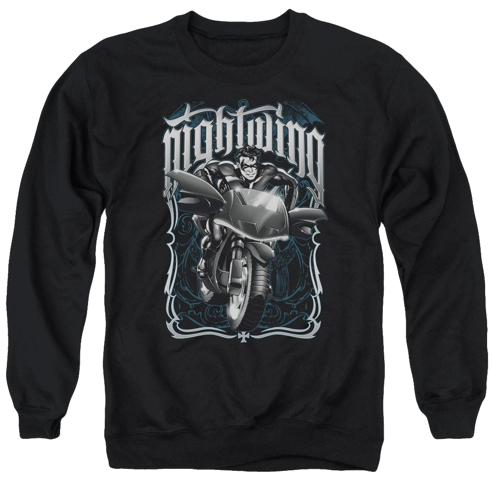 Batman Nightwing Biker - Men's Crewneck Sweatshirt Men's Crewneck Sweatshirt Nightwing