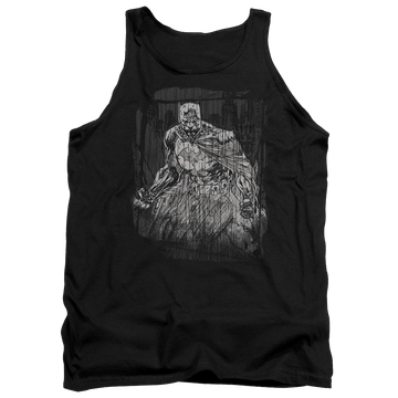 Black men's tank with Batman Pencilled Rain graphic