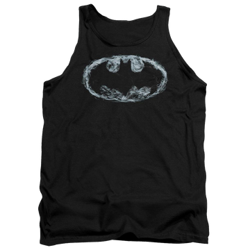 Black men's tank with Batman Smoke Signal graphic