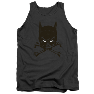 Charcoal men's tank with Batman Bat And Bones graphic