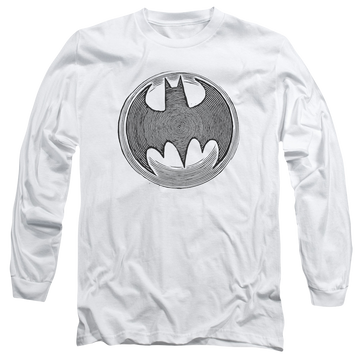 White men's long sleeve t-shirt with Batman Knight Knockout graphic