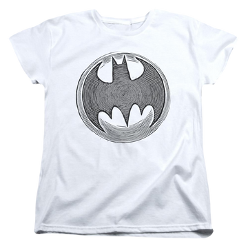 White women's t-shirt with Batman Knight Knockout graphic