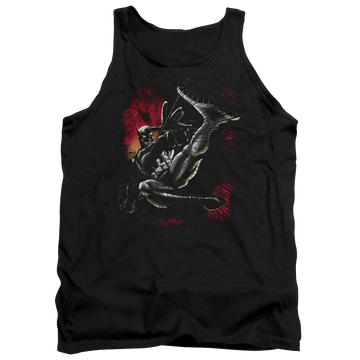 Black men's tank with Batman Kick Swing graphic