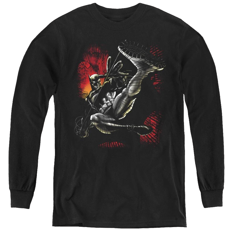 Dc Batman Kick Swing - Youth Long Sleeve T-Shirt Youth Long Sleeve T-Shirt Batman