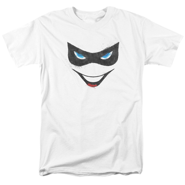 White men's regular fit t-shirt with Harley Quinn Batman Harley Face graphic