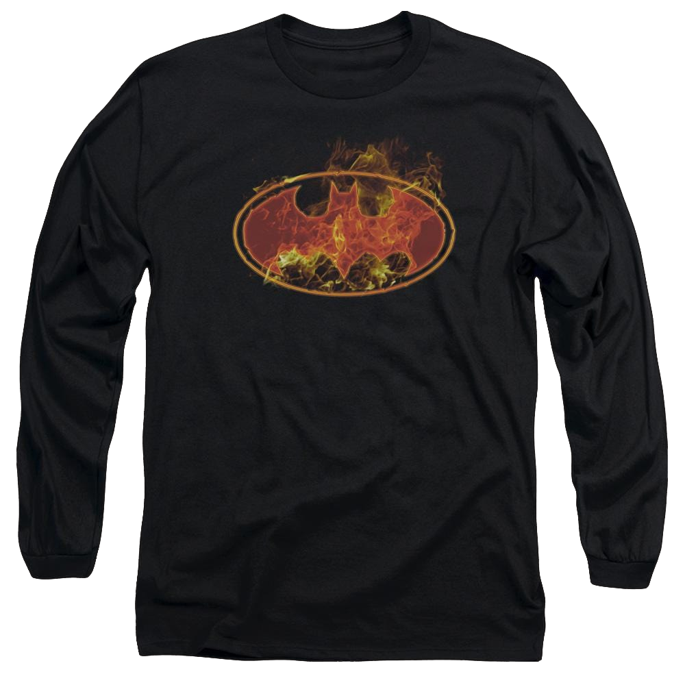 Batman Flames Logo - Men's Long Sleeve T-Shirt Men's Long Sleeve T-Shirt Batman