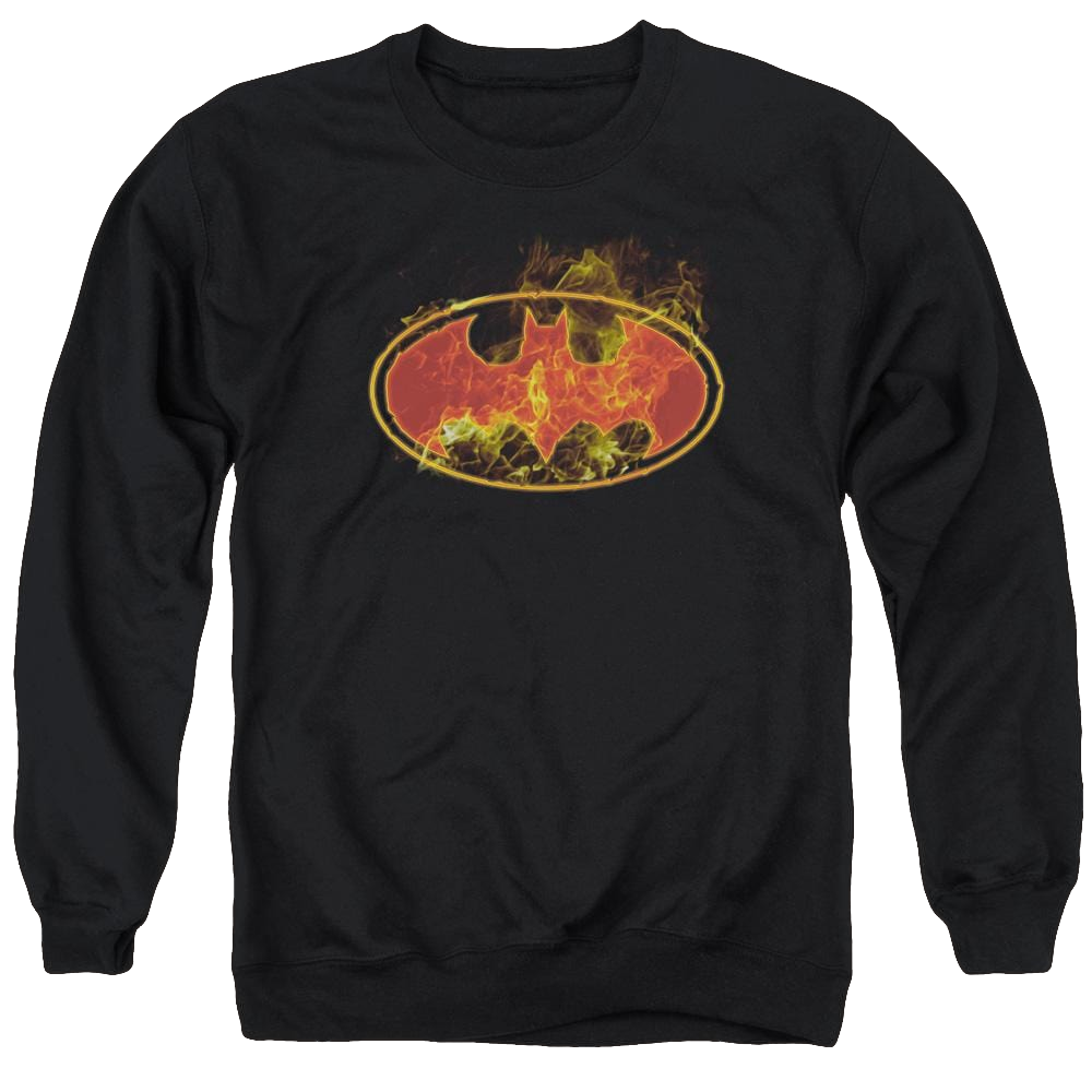 Batman Flames Logo - Men's Crewneck Sweatshirt Men's Crewneck Sweatshirt Batman