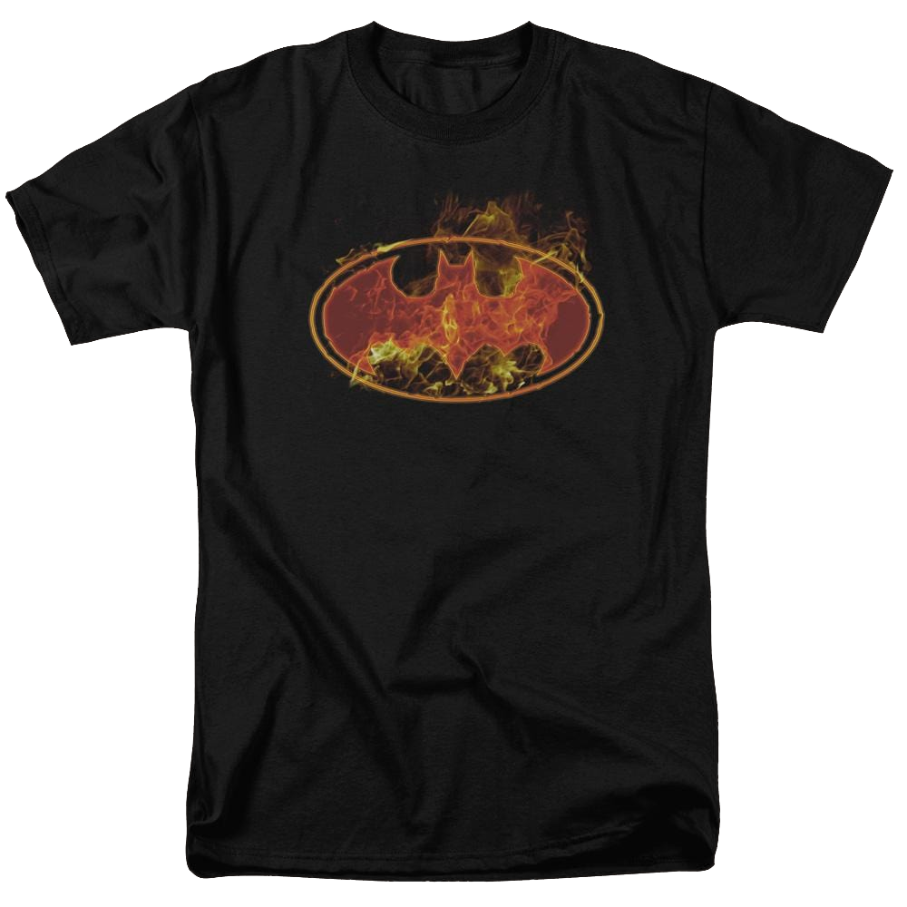 Batman Flames Logo - Men's Regular Fit T-Shirt Men's Regular Fit T-Shirt Batman