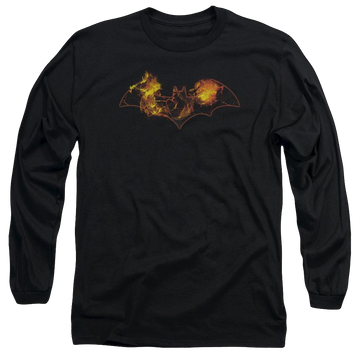 Black men's long sleeve t-shirt with Batman Molten Logo graphic