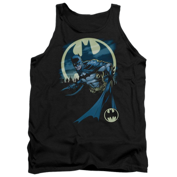 Black men's tank with Batman Heed The Call graphic