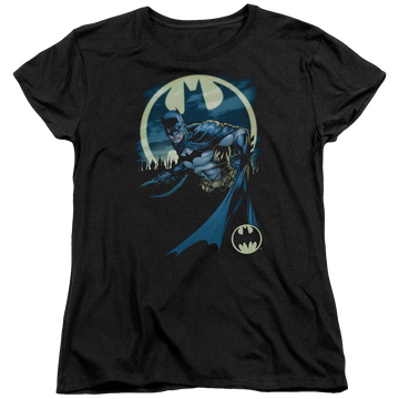 Black women's t-shirt with Batman Heed The Call graphic