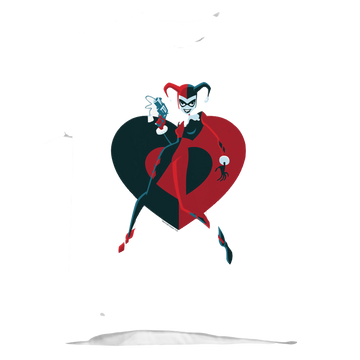 White kid's t-shirt for ages 4 to 7 with Harley Quinn Harley Heart graphic