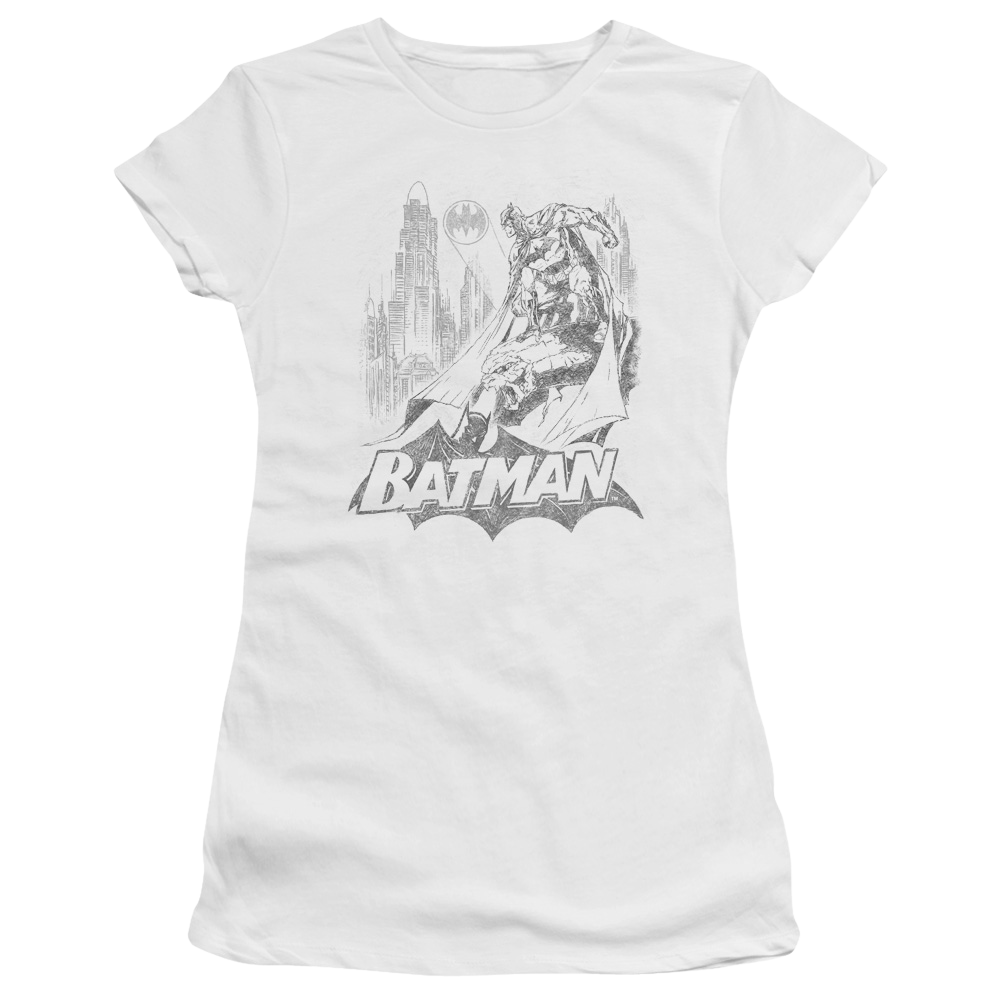 Batman Bat Sketch - Juniors T-Shirt Juniors T-Shirt Batman