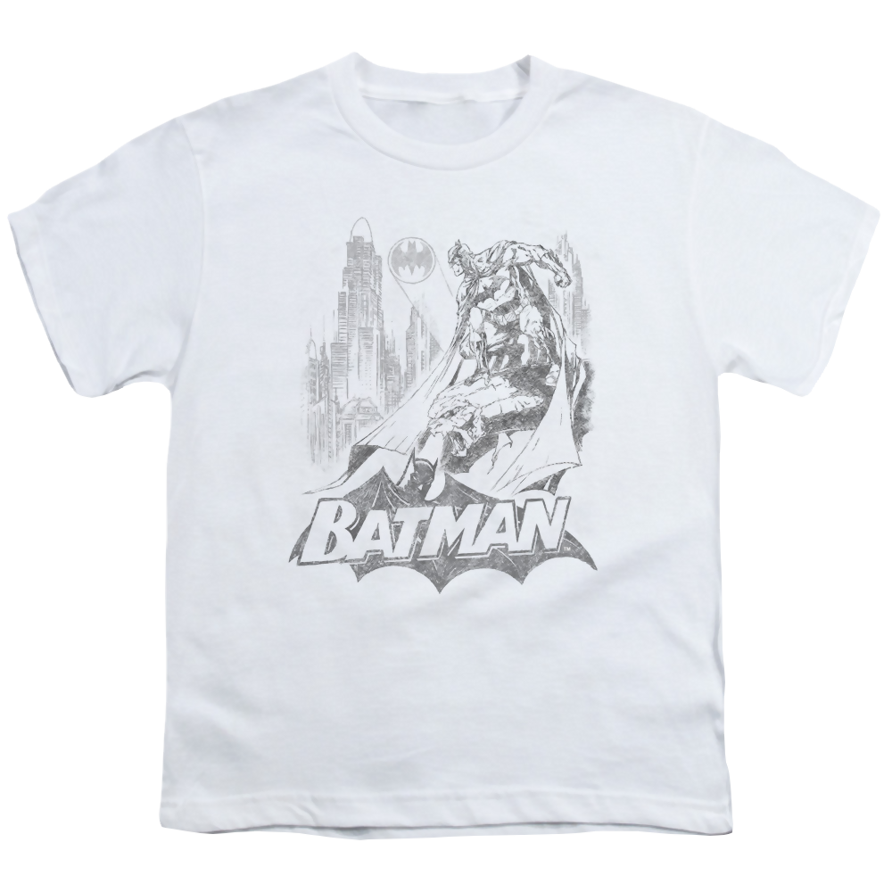 DC Batman Bat Sketch - Youth T-Shirt Youth T-Shirt (Ages 8-12) Batman