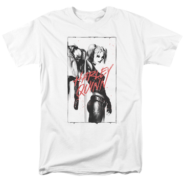 White men's regular fit t-shirt with Batman Inked Quinn graphic