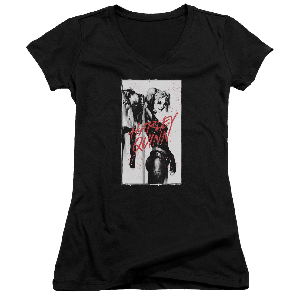 Harley Quinn Batman Inked Quinn - Juniors V-Neck T-Shirt Juniors V-Neck T-Shirt Harley Quinn
