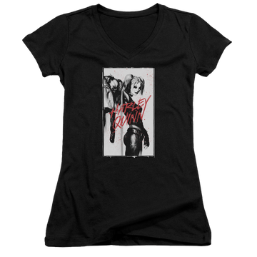 Harley Quinn Batman Inked Quinn - Juniors V-Neck T-Shirt Juniors V-Neck T-Shirt Harley Quinn