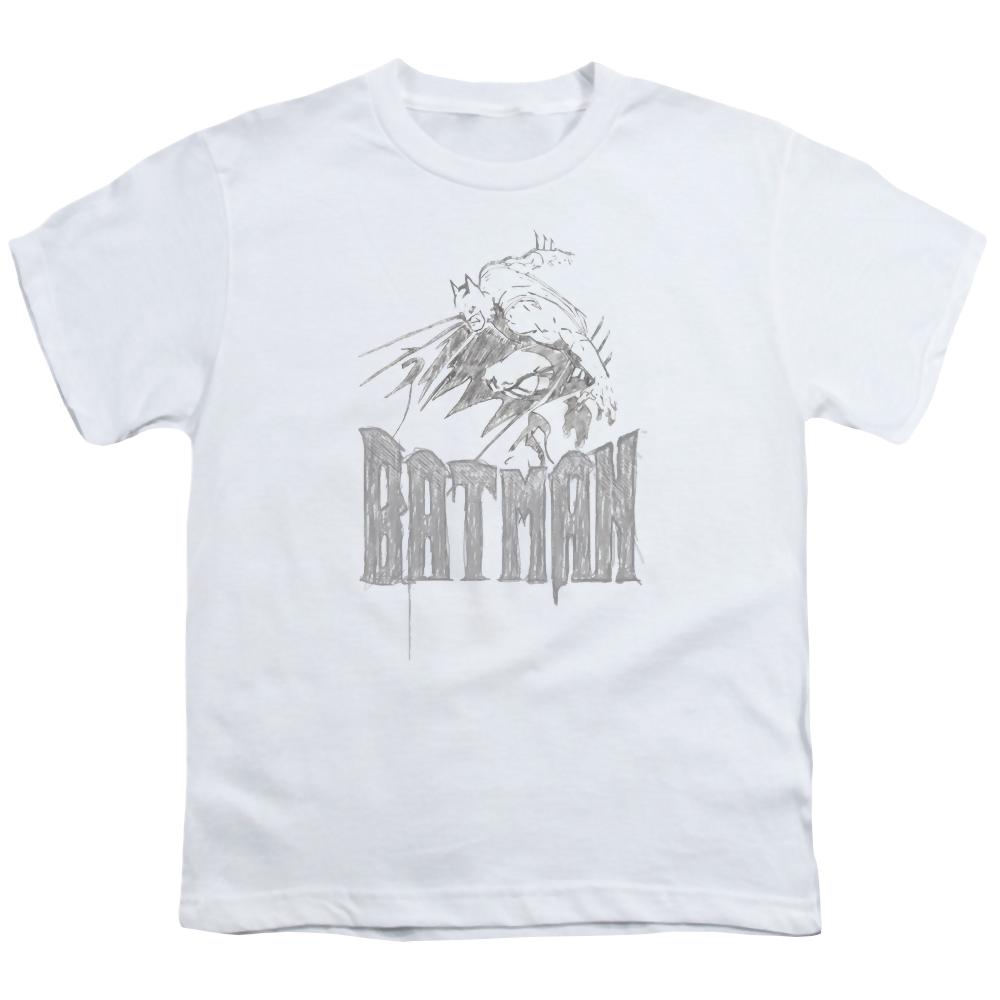 DC Batman Knight Sketch - Youth T-Shirt Youth T-Shirt (Ages 8-12) Batman