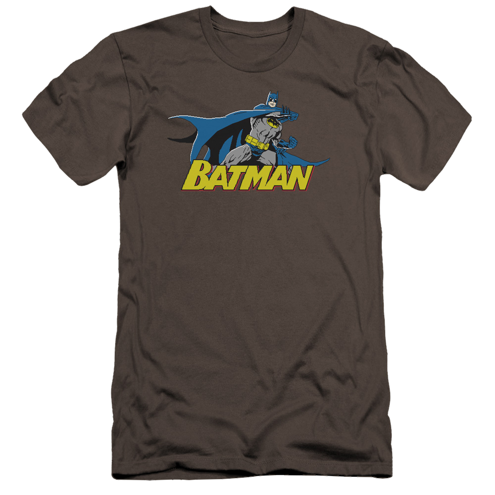 Batman 8 Bit Cape - Men's Premium Slim Fit T-Shirt Men's Premium Slim Fit T-Shirt Batman