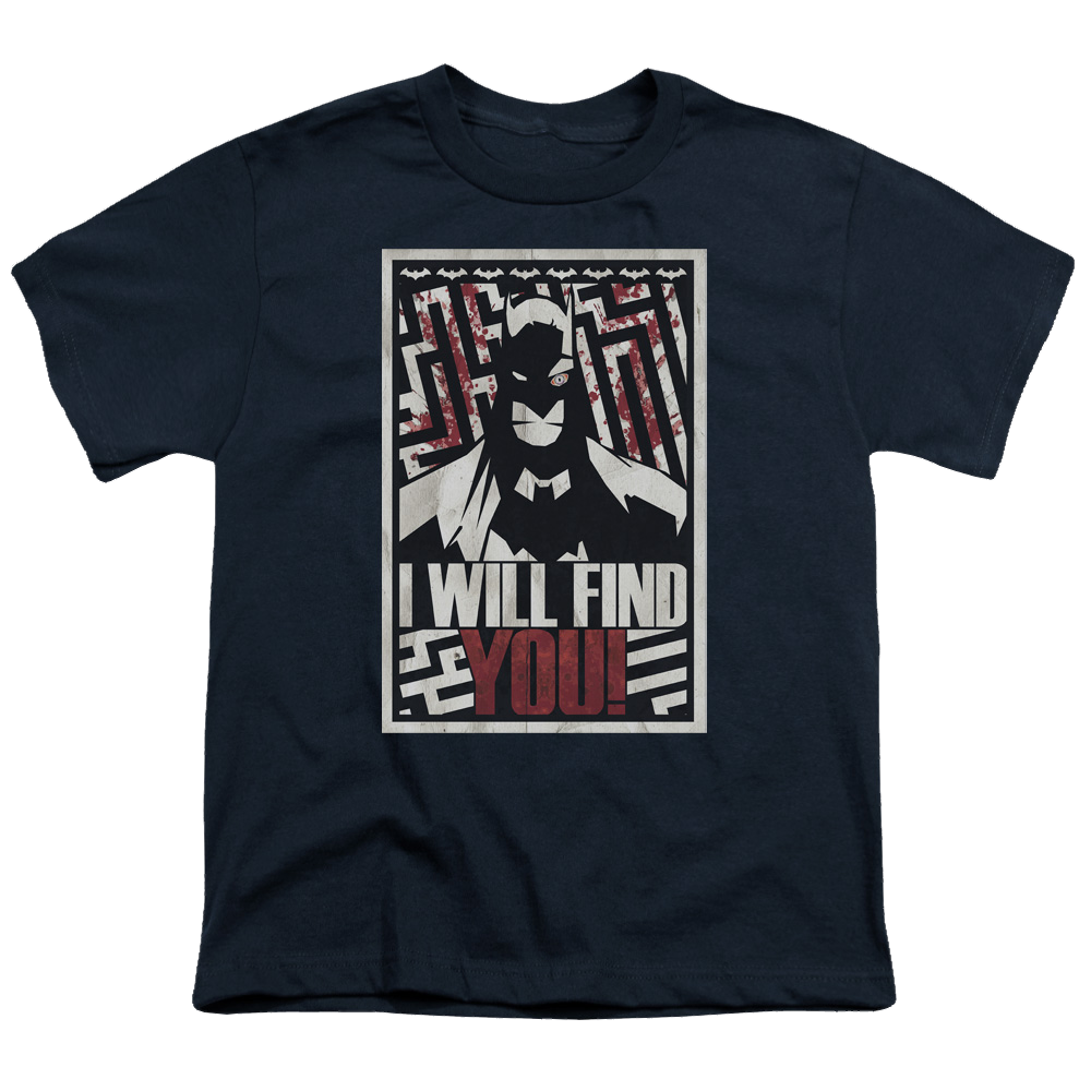 DC Batman I Will Find You - Youth T-Shirt Youth T-Shirt (Ages 8-12) Batman