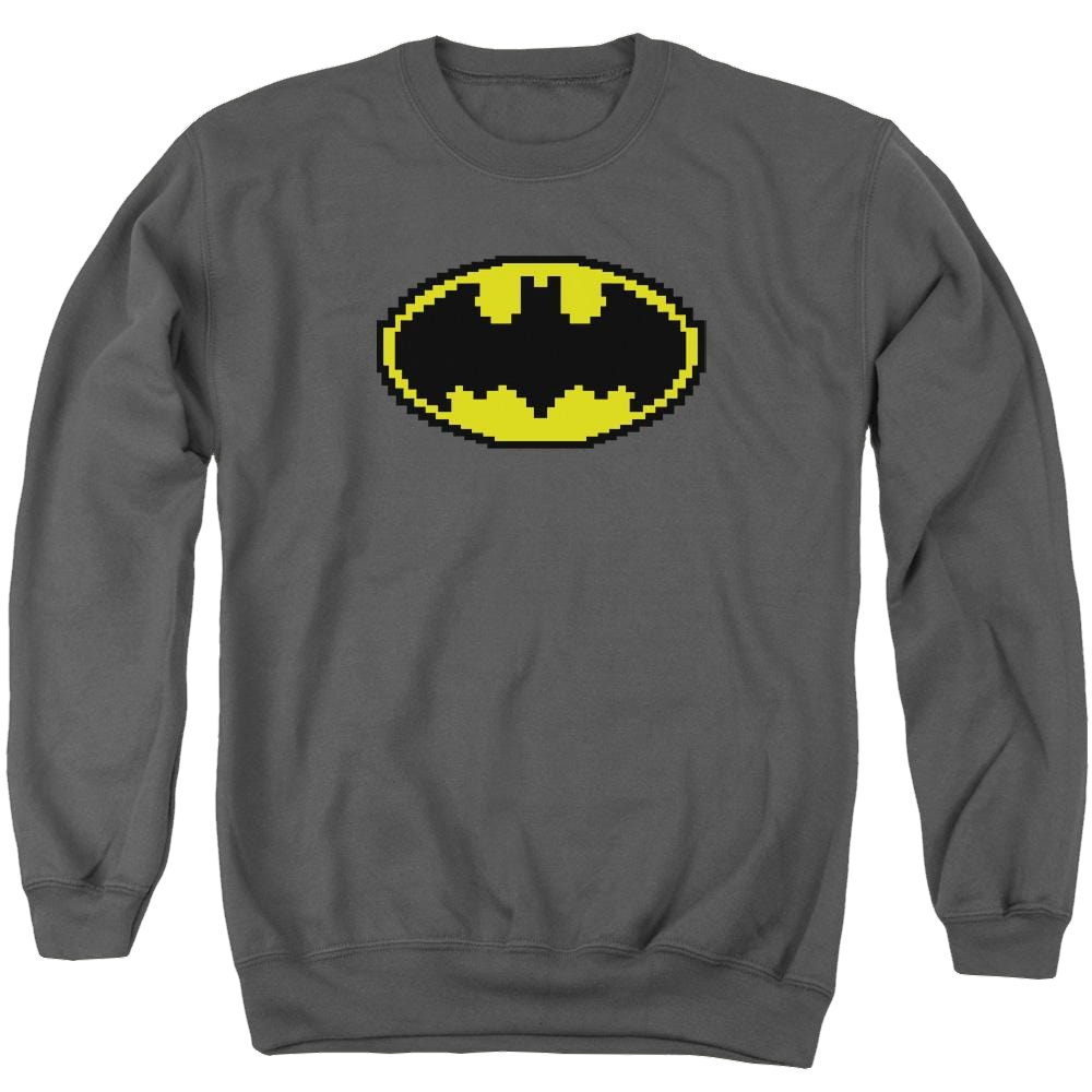 Batman Pixel Symbol - Men's Crewneck Sweatshirt Men's Crewneck Sweatshirt Batman
