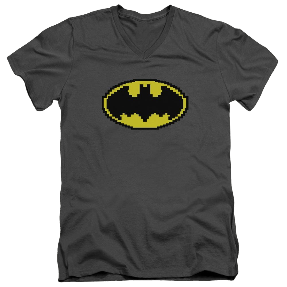 Batman Pixel Symbol - Men's V-Neck T-Shirt Men's V-Neck T-Shirt Batman