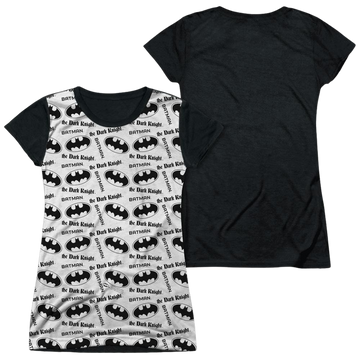 Batman Repeat Dark Knight - Juniors Black Back T-Shirt Juniors Black Back T-Shirt Batman