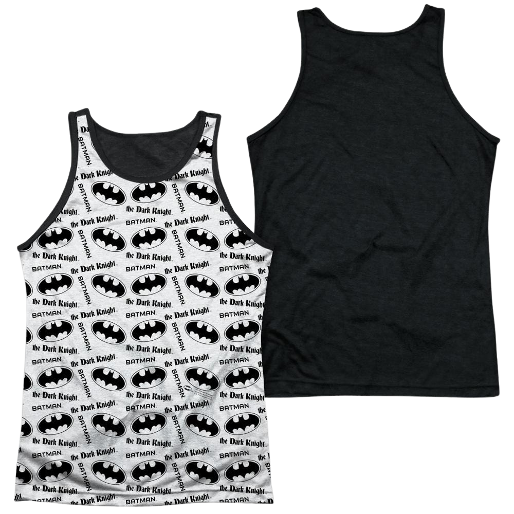 Batman Repeat Dark Knight Men's Black Back Tank Men's Black Back Tank Batman