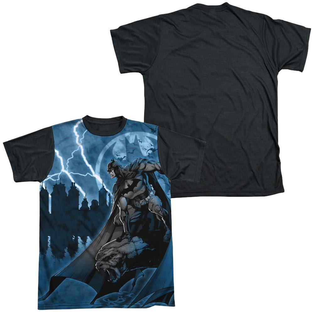 Batman Lightning Strikes - Men's Black Back T-Shirt Men's Black Back T-Shirt Batman