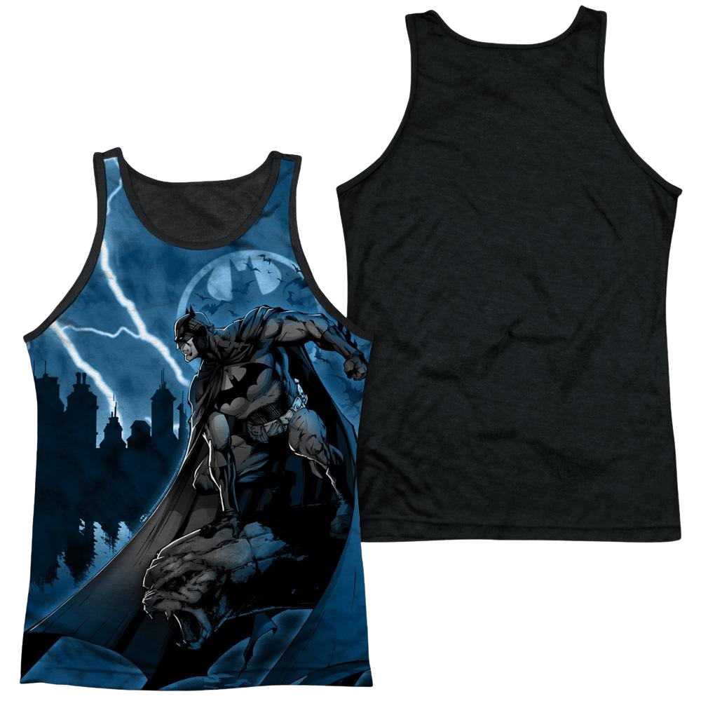 Batman Lightning Strikes Men's Black Back Tank Men's Black Back Tank Batman