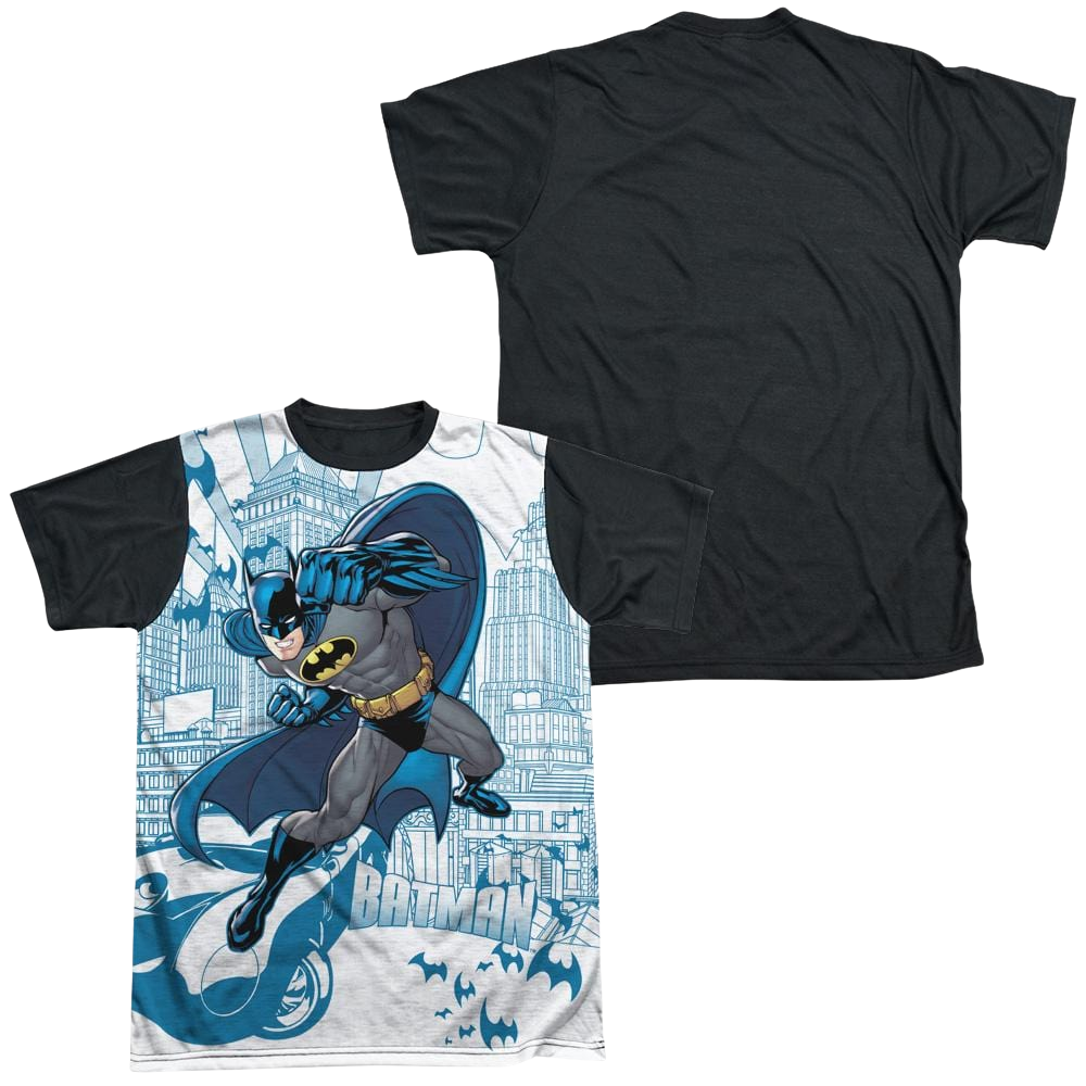 Batman Skyline All Over - Men's Black Back T-Shirt Men's Black Back T-Shirt Batman
